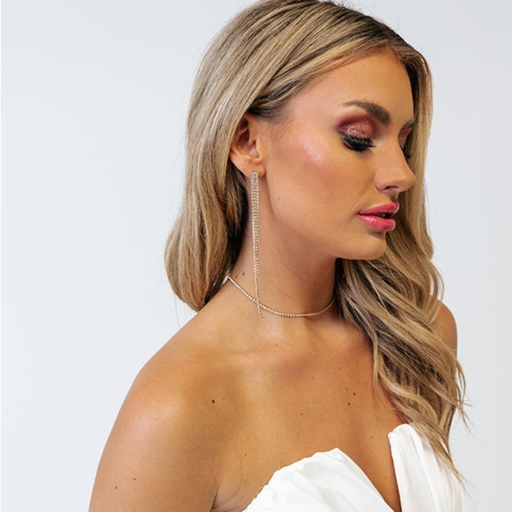🆕Rhinestone dangling earrings - Picture 3 of 4